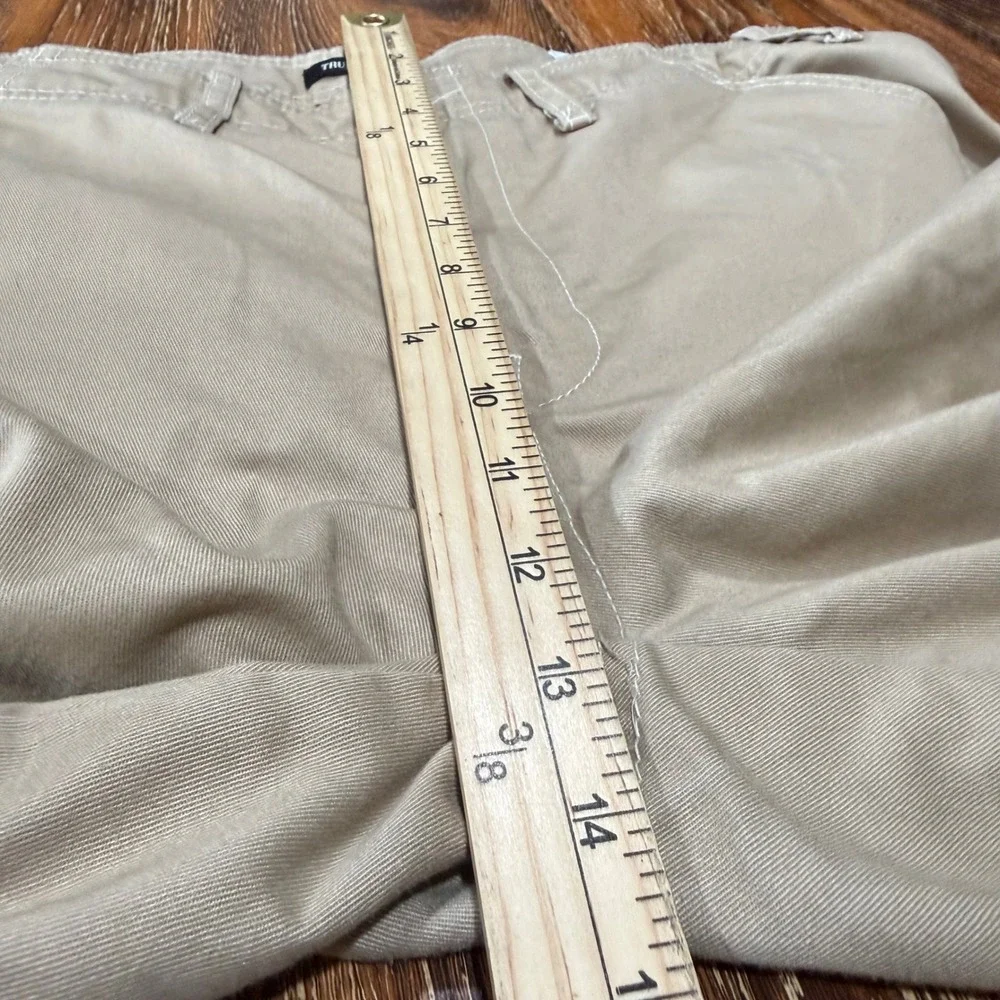 True Religion Size 31 Khaki Cargo Pants Tan Straight Leg Horseshoe Stitching 32